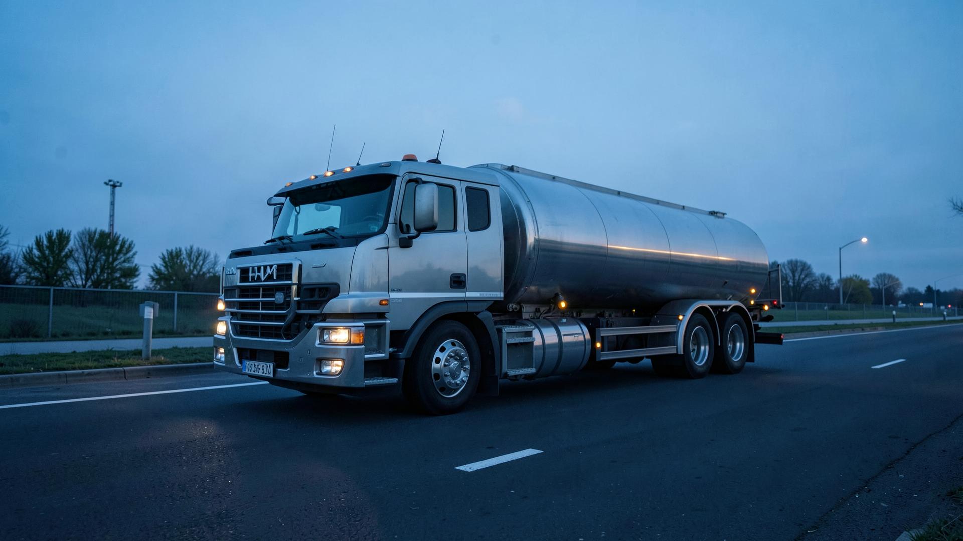 Milchtanker auf der Straße